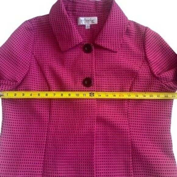 Vintage En french Pink & Black Checkered Textured Jacket Plus Size 18 - Picture 6 of 9